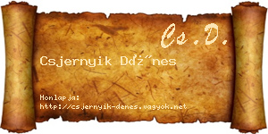 Csjernyik Dénes névjegykártya