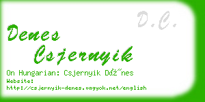 denes csjernyik business card